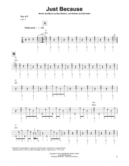 page one of Just Because (Banjo Tab)