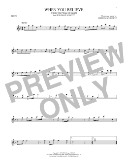 page one of When You Believe (from The Prince Of Egypt) (Flute Solo)