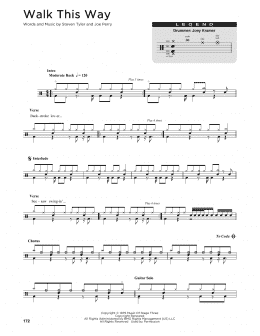 page one of Walk This Way (Drum Chart)