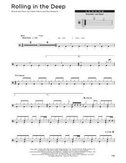 page one of Rolling In The Deep (Drum Chart)