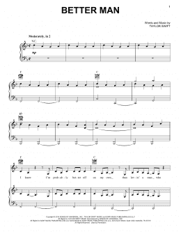 page one of Better Man (Piano, Vocal & Guitar Chords (Right-Hand Melody))