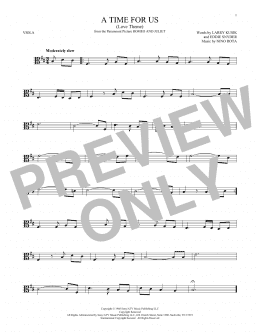 page one of A Time For Us (Love Theme) (Viola Solo)