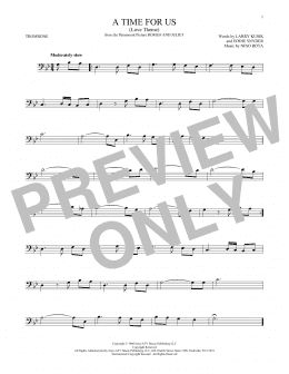 page one of A Time For Us (Love Theme) (Trombone Solo)