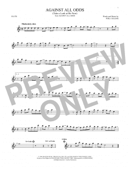 page one of Against All Odds (Take A Look At Me Now) (Flute Solo)