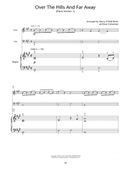 page one of Over The Hills And Far Away (Educational Piano Ensemble)