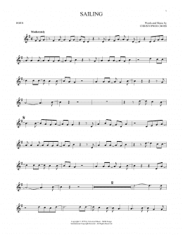 page one of Sailing (French Horn Solo)