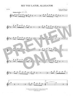 page one of See You Later, Alligator (Flute Solo)