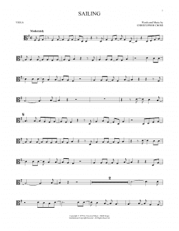 page one of Sailing (Viola Solo)