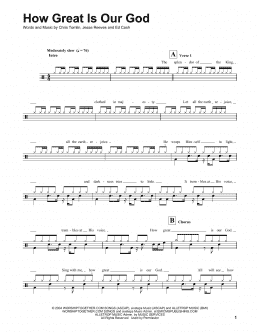 page one of How Great Is Our God (Drums Transcription)