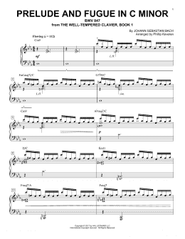 page one of Prelude And Fugue In C Minor, BWV 847 [Jazz version] (arr. Phillip Keveren) (Piano Solo)