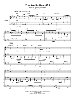 page one of You Are So Beautiful (Keyboard Transcription)