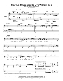 page one of How Am I Supposed To Live Without You (Keyboard Transcription)