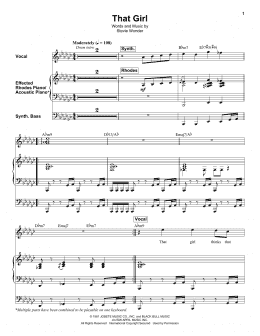 page one of That Girl (Keyboard Transcription)