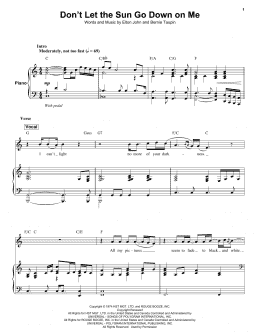 page one of Don't Let The Sun Go Down On Me (Keyboard Transcription)