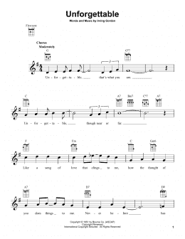 page one of Unforgettable (Ukulele)