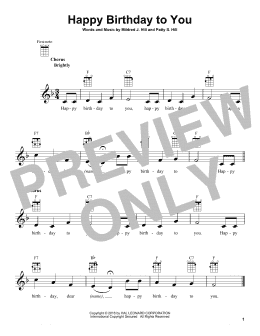 page one of Happy Birthday To You (Ukulele)