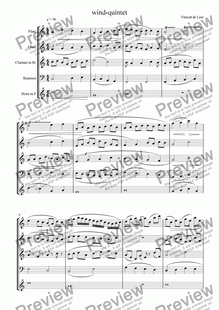 windquintet Download Sheet Music PDF file