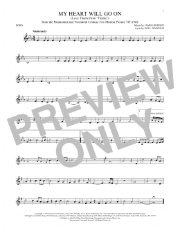 page one of My Heart Will Go On (Love Theme From Titanic) (French Horn Solo)