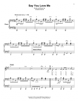 page one of Say You Love Me (Keyboard Transcription)