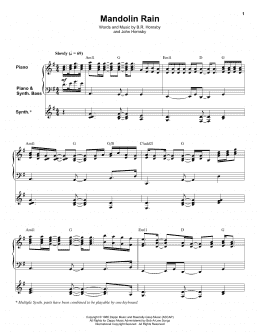 page one of Mandolin Rain (Keyboard Transcription)