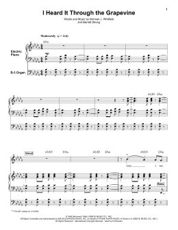 page one of I Heard It Through The Grapevine (Keyboard Transcription)