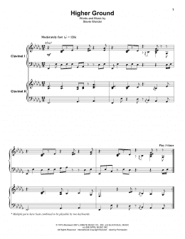 page one of Higher Ground (Keyboard Transcription)