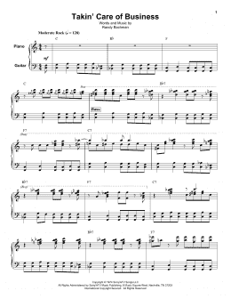 page one of Takin' Care Of Business (Keyboard Transcription)