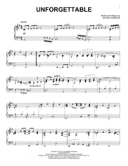 page one of Unforgettable (Piano Solo)