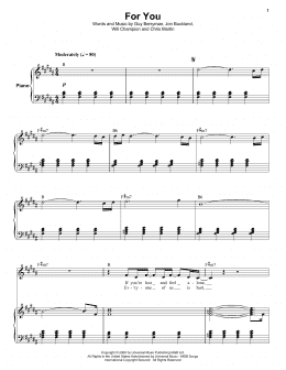 page one of For You (Keyboard Transcription)