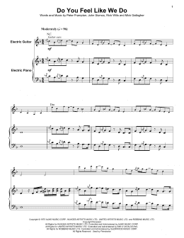 page one of Do You Feel Like We Do (Keyboard Transcription)