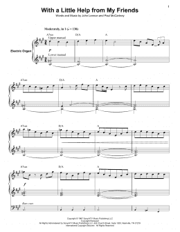 page one of With A Little Help From My Friends (Keyboard Transcription)