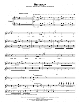 page one of Runaway (Keyboard Transcription)