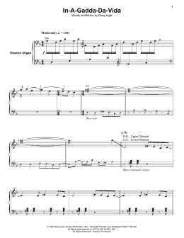 page one of In-A-Gadda-Da-Vida (Keyboard Transcription)