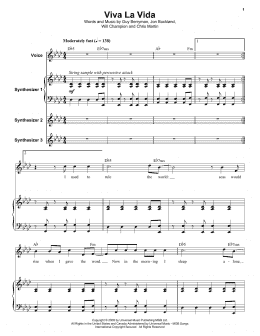 page one of Viva La Vida (Keyboard Transcription)