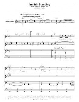 page one of I'm Still Standing (Keyboard Transcription)