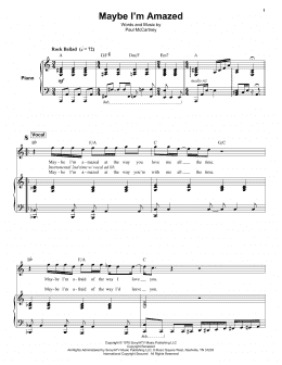 page one of Maybe I'm Amazed (Keyboard Transcription)