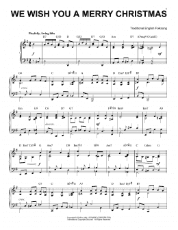 page one of We Wish You A Merry Christmas [Jazz version] (arr. Brent Edstrom) (Piano Solo)