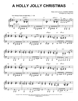 page one of A Holly Jolly Christmas (Piano Solo)