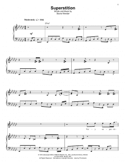 page one of Superstition (Keyboard Transcription)