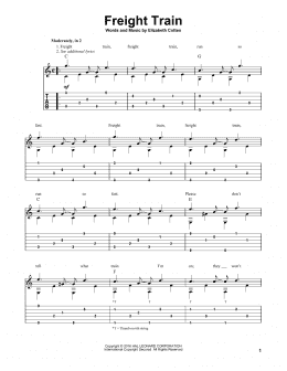 page one of Freight Train (Solo Guitar)