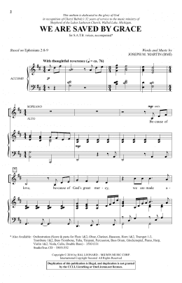 page one of We Are Saved By Grace (SATB Choir)