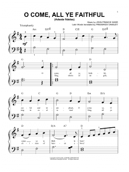 page one of O Come, All Ye Faithful (Adeste Fideles) (Big Note Piano)