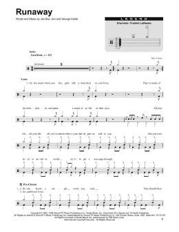 page one of Runaway (Drums Transcription)