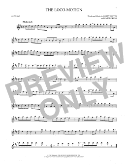 page one of The Loco-Motion (Alto Sax Solo)