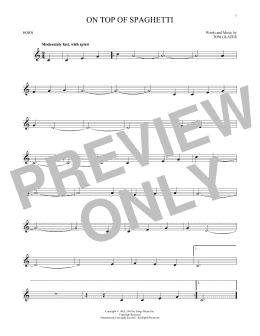 page one of On Top Of Spaghetti (French Horn Solo)