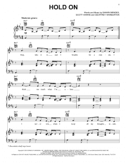 page one of Hold On (Piano, Vocal & Guitar Chords (Right-Hand Melody))