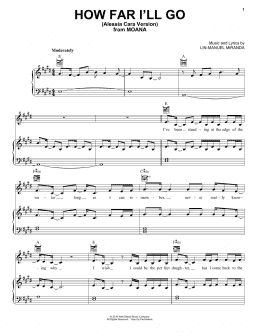 page one of How Far I'll Go (from Moana) (Piano, Vocal & Guitar Chords (Right-Hand Melody))