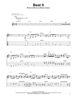 page one of Beat It (Guitar Tab (Single Guitar))