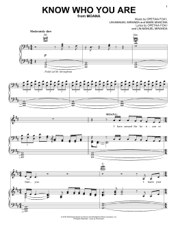 page one of Know Who You Are (from Moana) (Piano, Vocal & Guitar Chords (Right-Hand Melody))