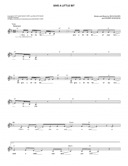 page one of Give A Little Bit (Lead Sheet / Fake Book)